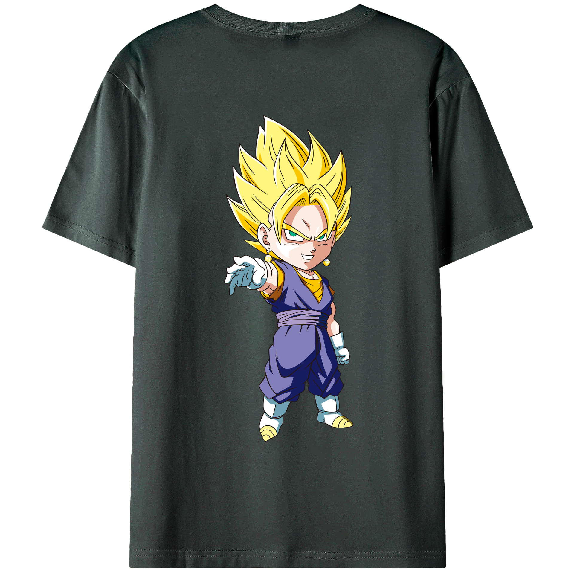（画像用） ドラゴンボール ベジット DRAGON BALL Vegetto 綿100％ メンズ半袖Tシャツ（バックプリント） 通気性